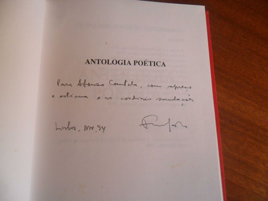 Antologia Poética de Fernando Ilharco Morgado -1ª Ed 1994 -AUTOGRAFADO