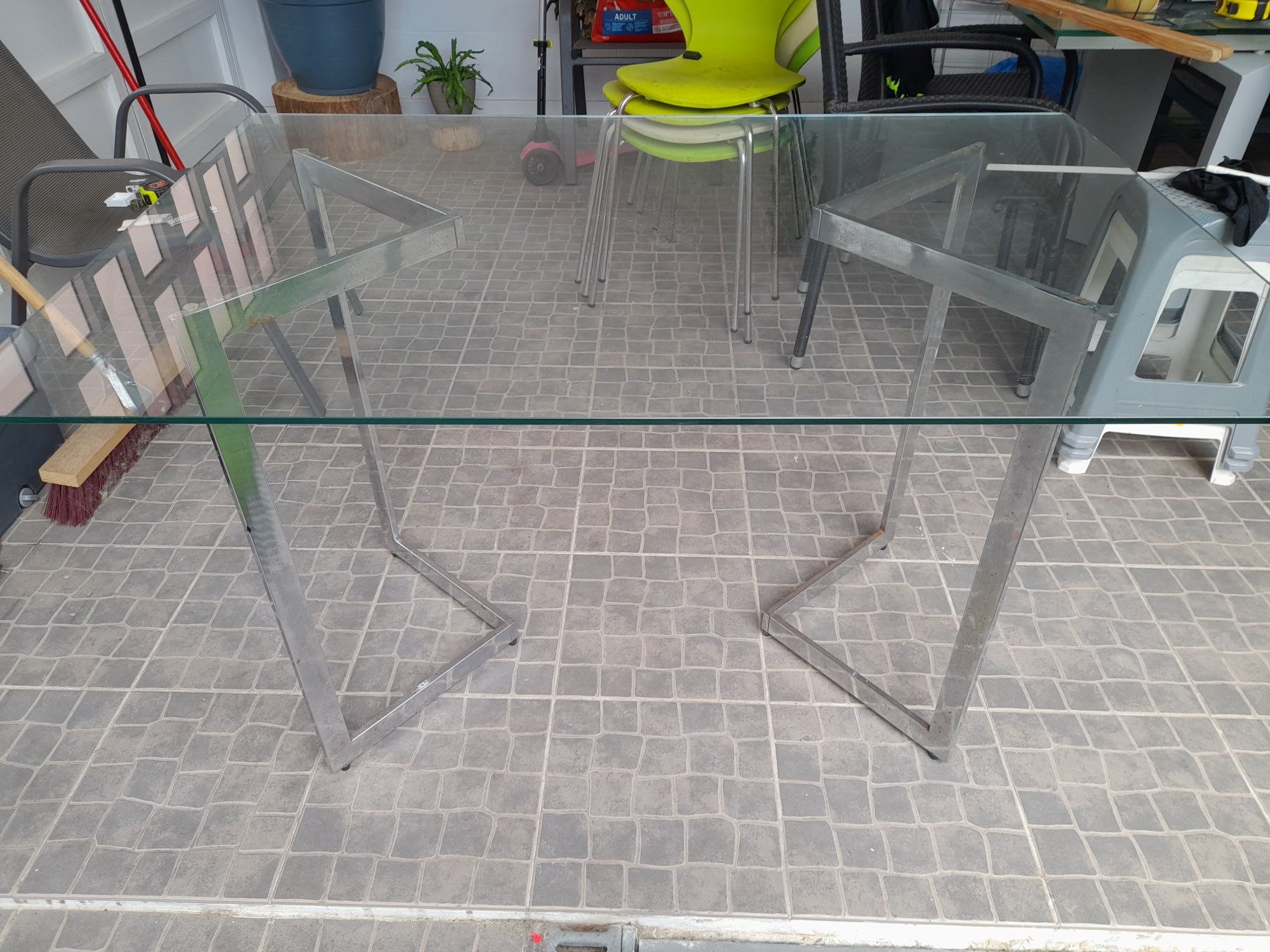 mesa de vidro...