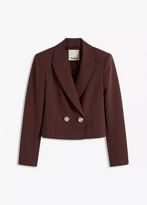 B.P.C marynarka żakiet krótki brązowy ze złotymi guzikami 48.