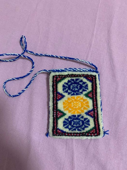 Туркменская ковровая сумочка  ручной работы 8см х 11см