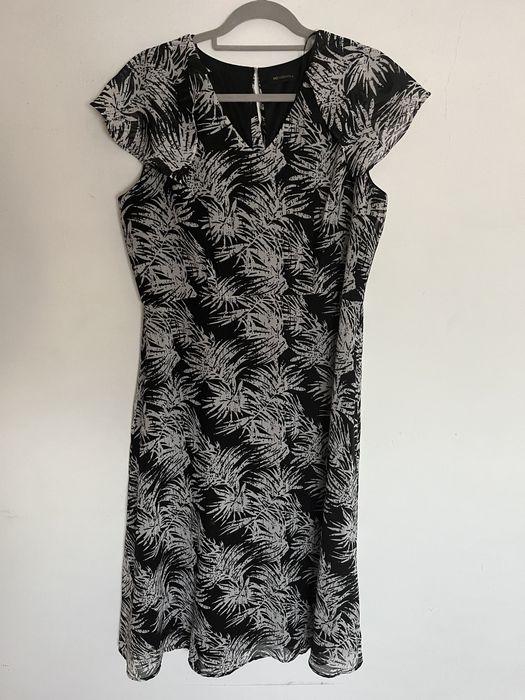 Vestido midi preto e branco Modalfa XL