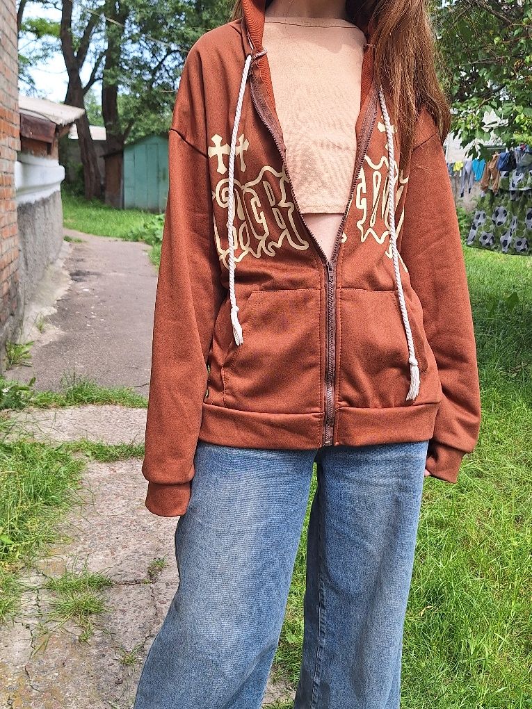 кофта коричнева , зіп-худі