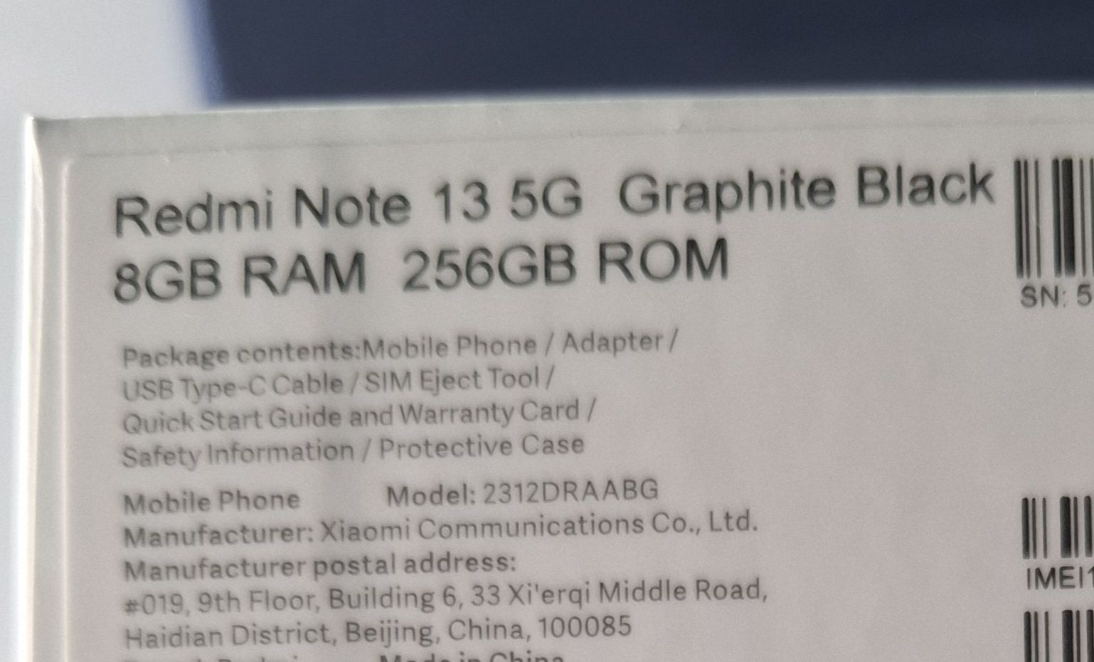 Redmi Note 13  5G   8GB+256GB RAM  NOVO a estrear(cx selada)