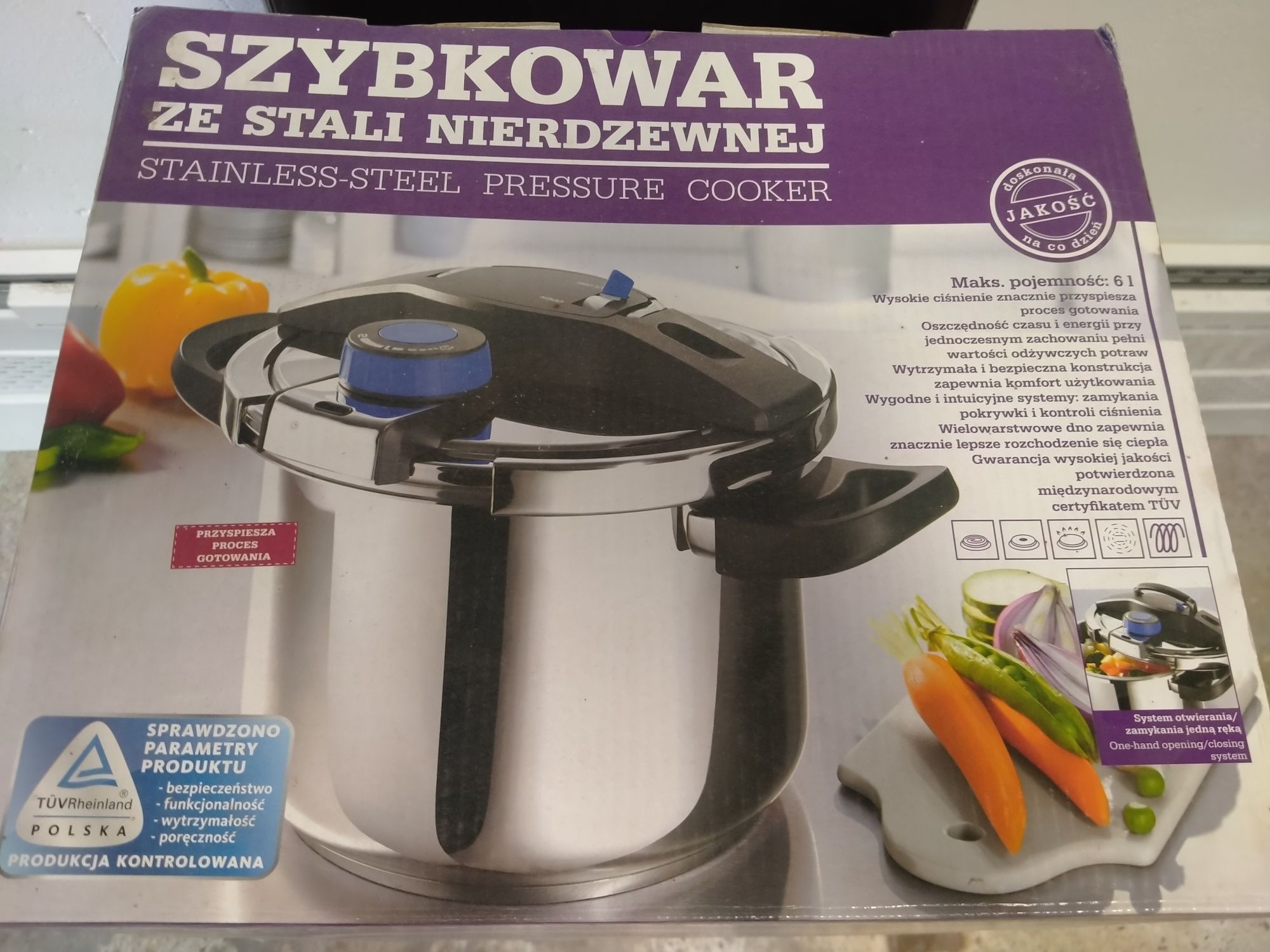 Nowy szybkowar 6l ze stali nierdzewnej