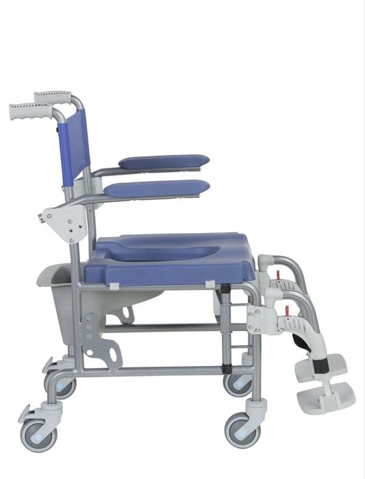 Cadeira de banho e sanitária com rodas