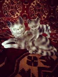 фарфоровая Статуэтка кошка с котенком Германия 1956г