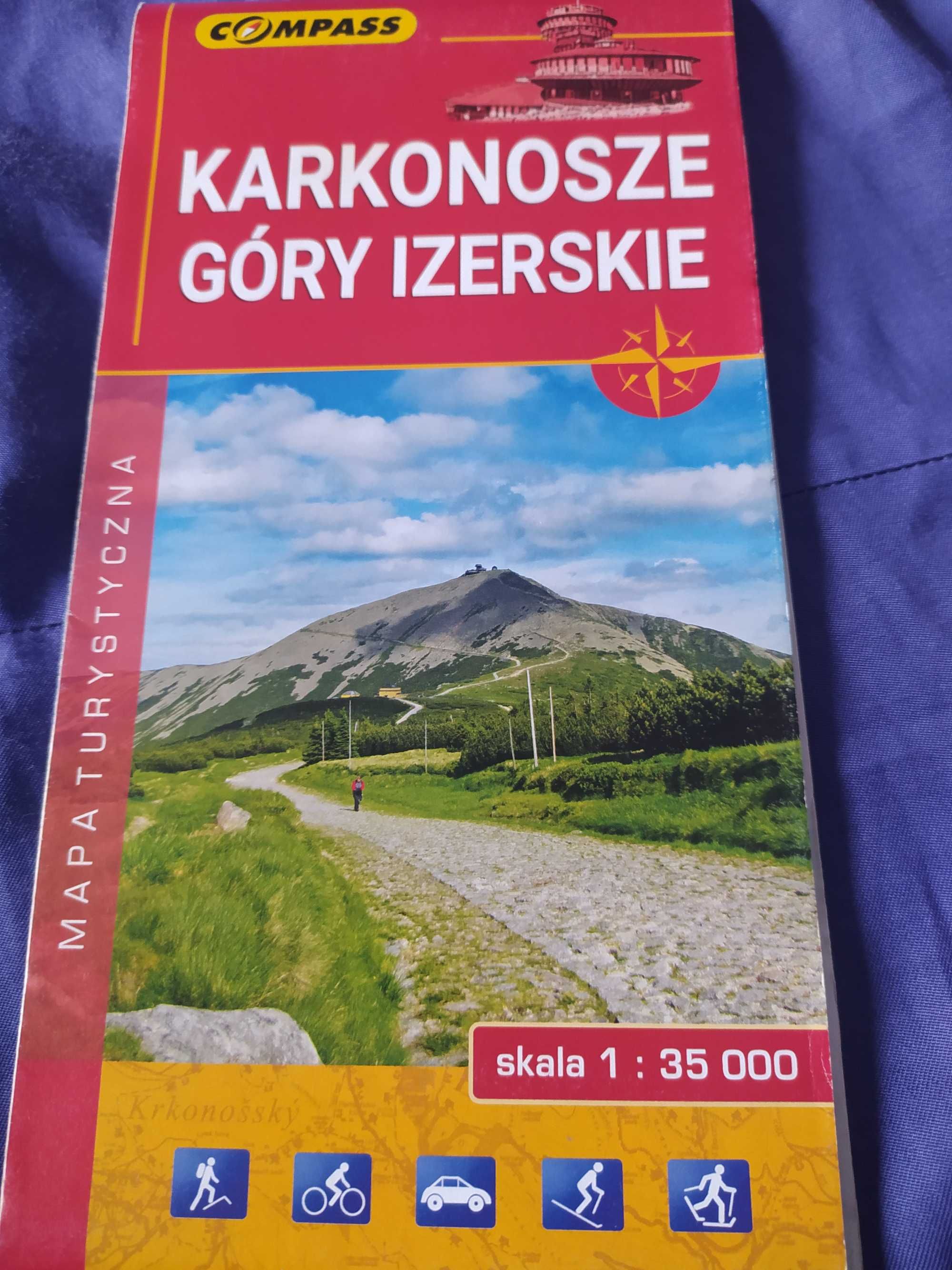 Karkonosze, Góry Izerskie mapa turystyczna