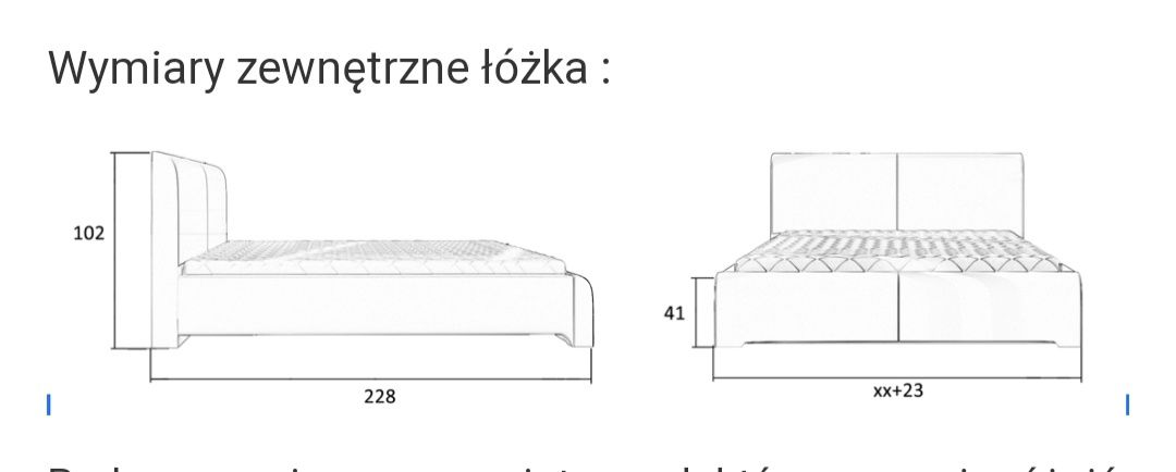 Łóżko tapicerowane 180x200 plus 2 szafki noc. z Sypialniolandu