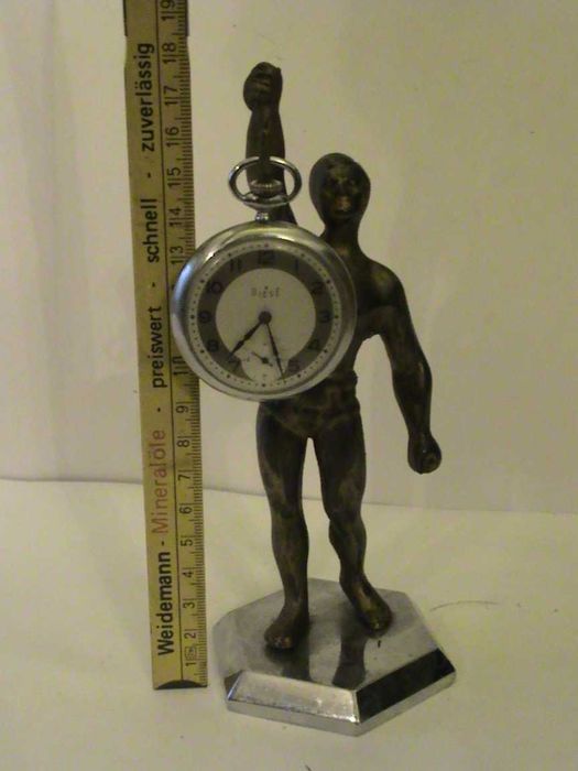 Stojak FIGURALNY metalowy na zegarek kieszonkowy - Rzadkość