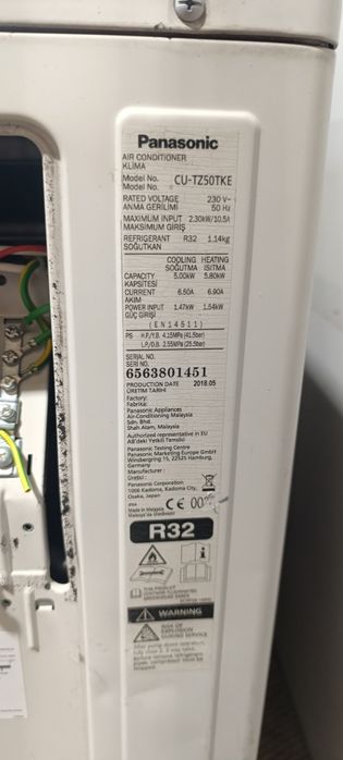 Klimatyzacja zewnętrzna Panasonic 5KW z funkcją grzania.