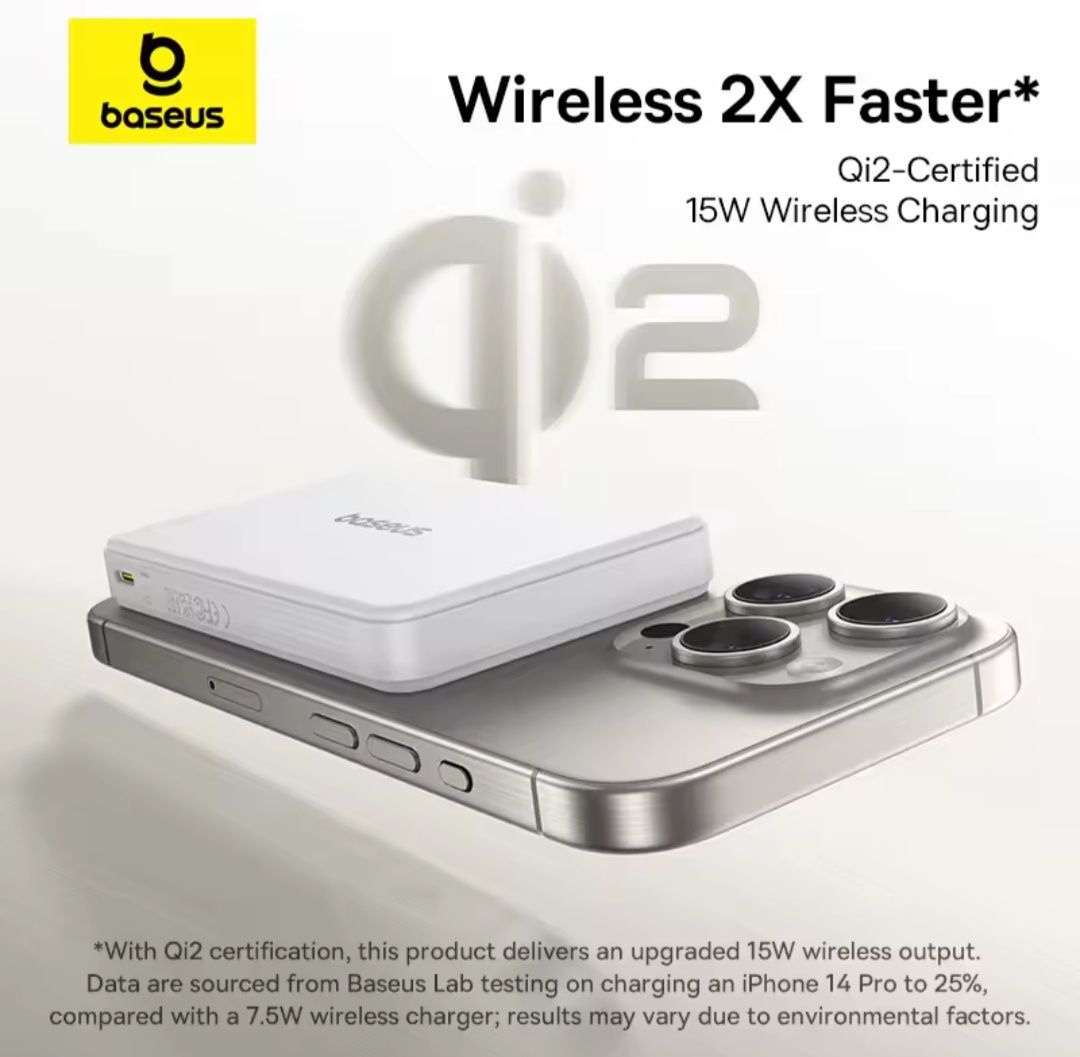 Магнитный Power Bank Baseus 10000mAч Qi2