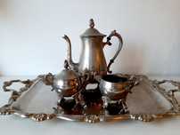 Conjunto de café/chá em casquinha de prata