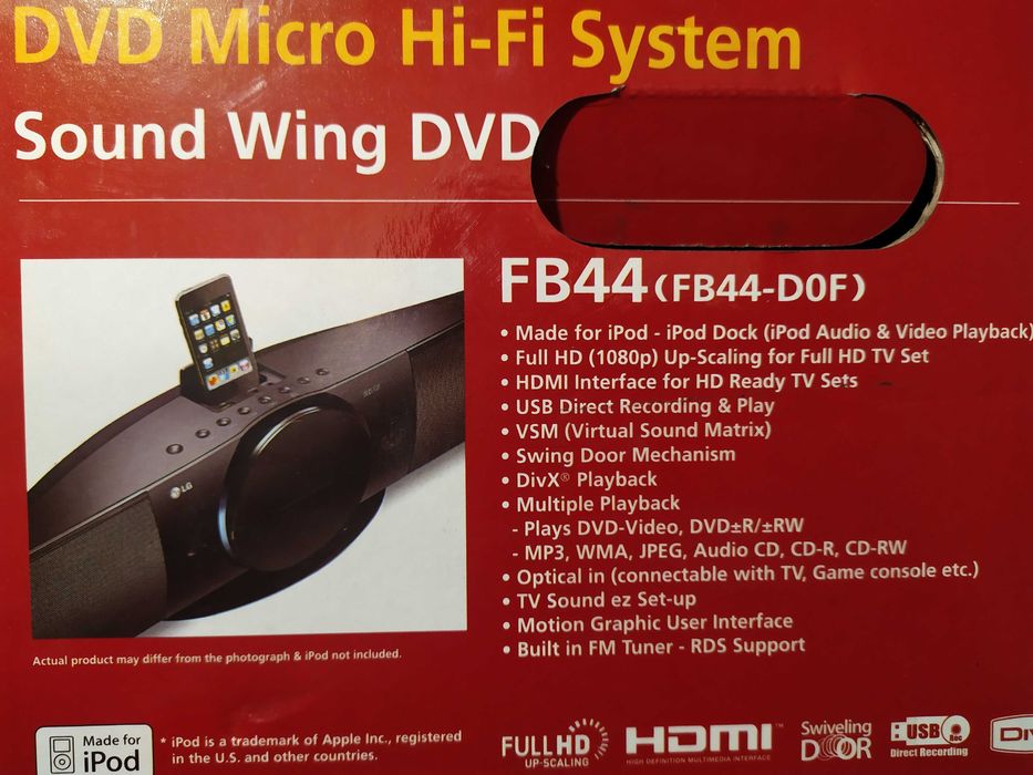 LG - Aparelhagem, leitor de DVD e docking para Ipod