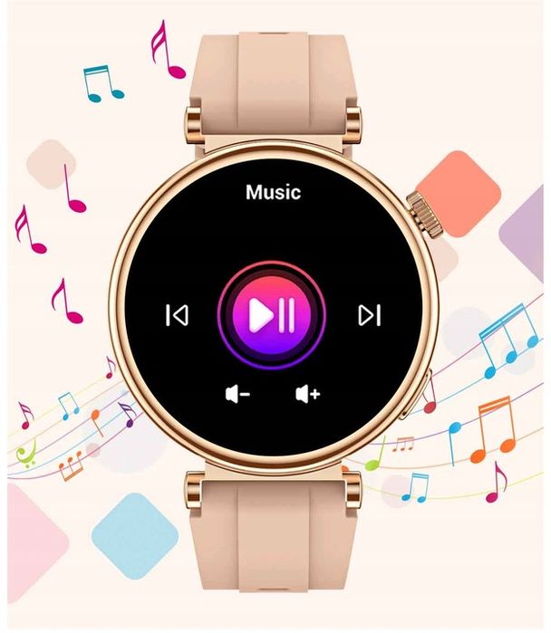 Smartwatch Damski Zegarek Rozmowy Powiadomienia Sport Zdrowie Polskie