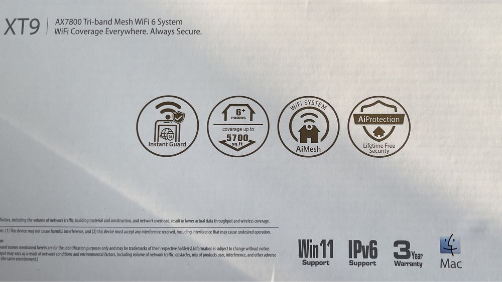 2x Router Asus XT9 AX7800 WiFi 6, Mesh