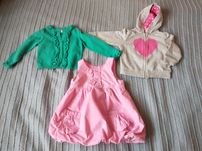 Ubranka dla dziewczynki, bluza, sweterek, sukienka na 9-12 m-cy