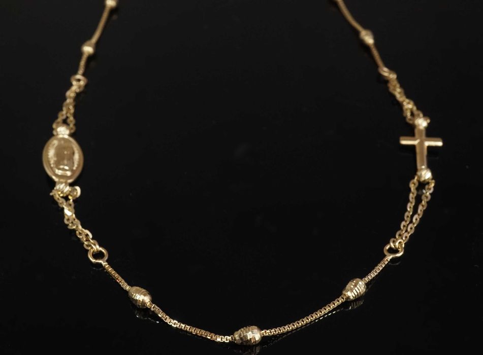 Złoto 585 - złoty łańcuszek Różaniec