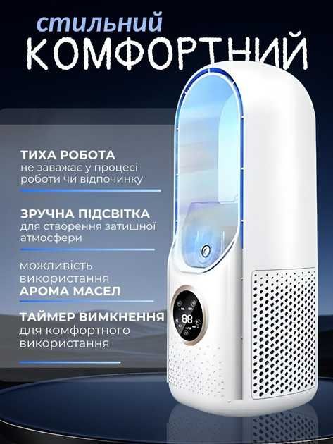 Міні кондиціонер вентилятор з охолодженням та зволоженням повітря 4в1