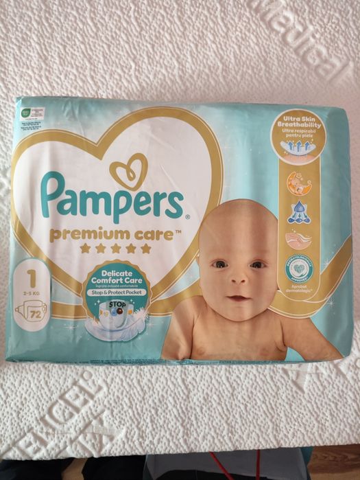 Pieluszki Pampers 1 (2-5kg) duża paczka 72 sztuki