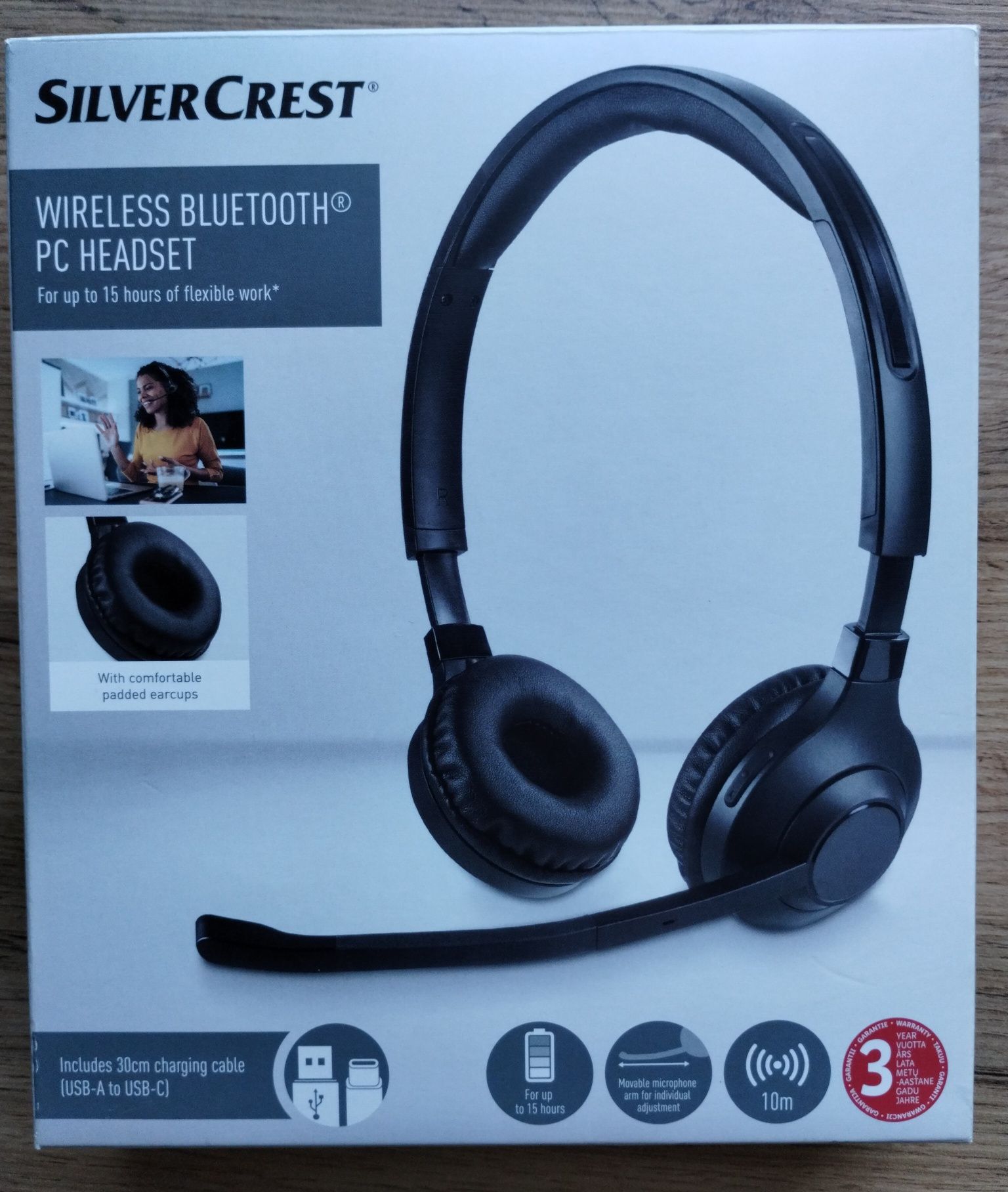 Słuchawki bluetooth z mikrofonem - SilverCrest - praca zdalna