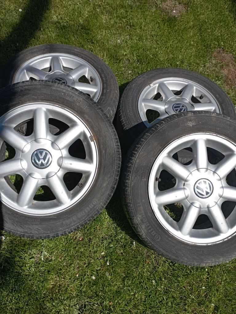 Koła aluminiowe letnie felgi+opony VW seat skoda 4x100 185/60 14R