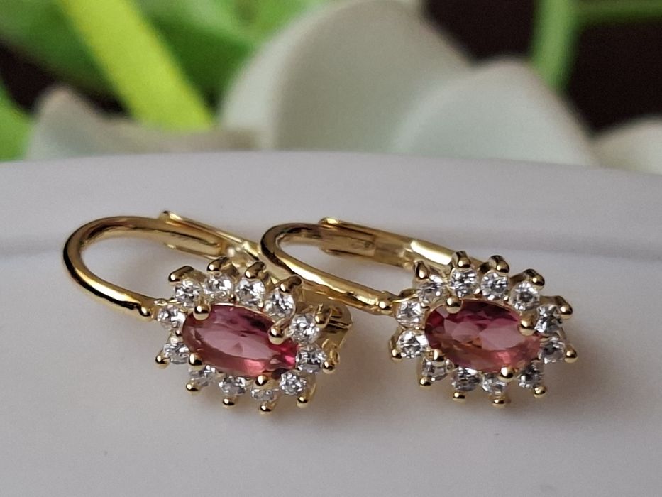 Srebrne kolczyki  Srebro złocone pr.925