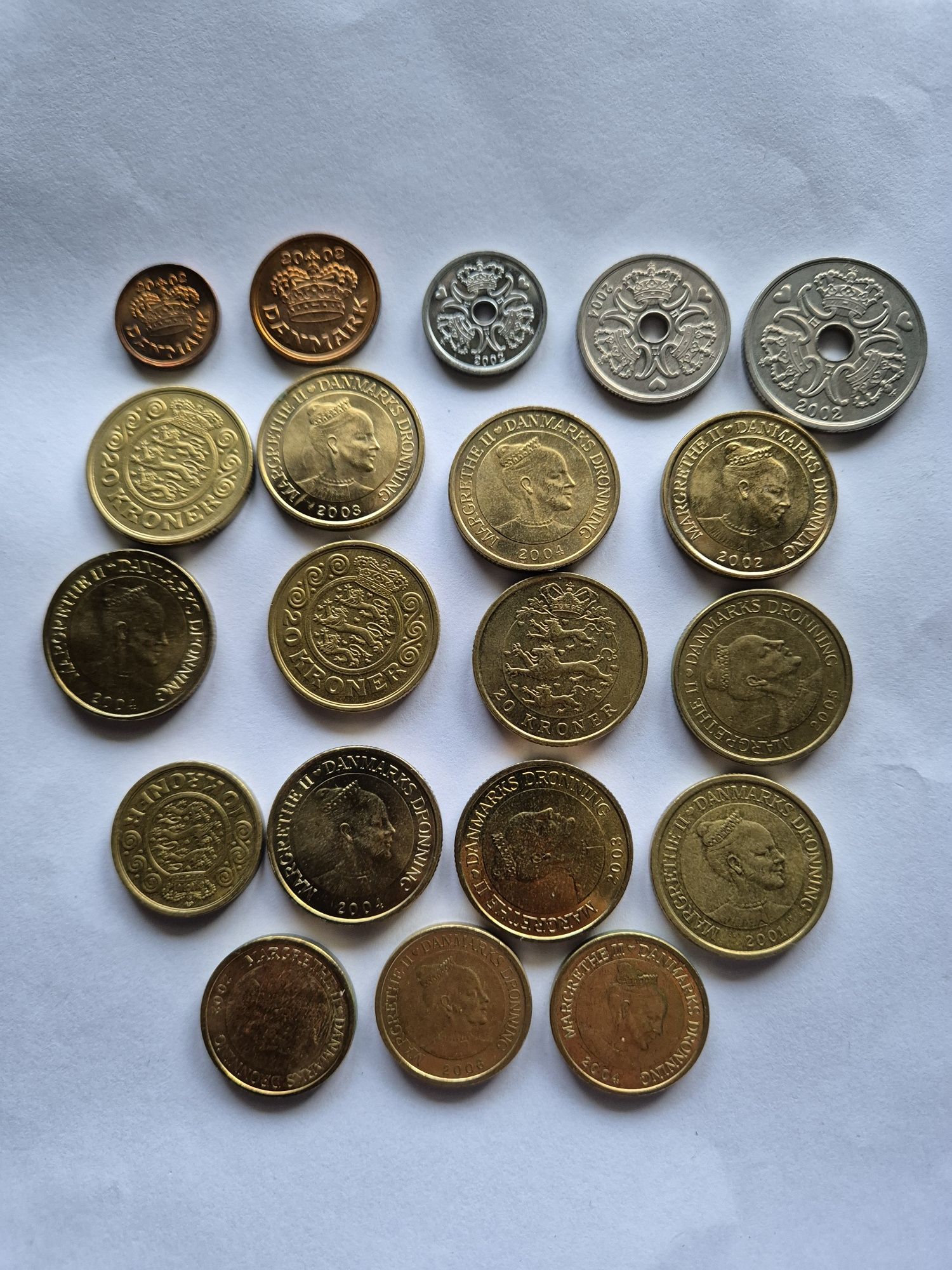 Kolekcja monet dania 20 koron 10 koron 5 koron mix 25 ore