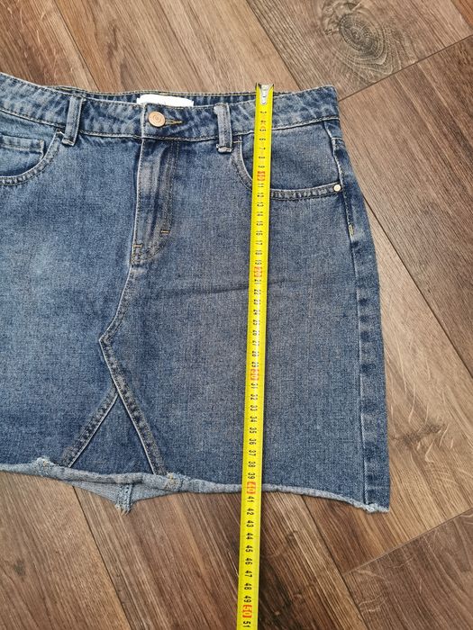 Spódnica dżinsowa spódniczka jeansowa mini trapezowa M 38