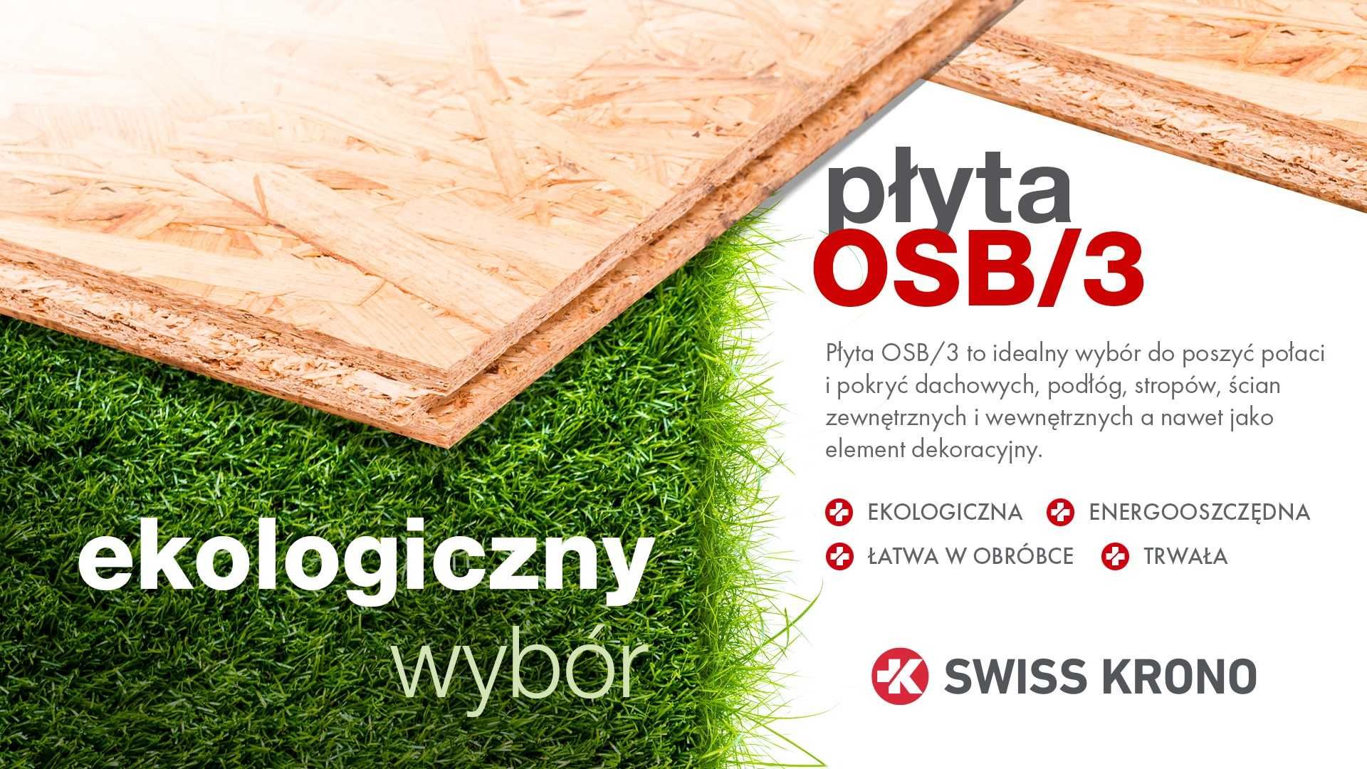 Płyta OSB 3 Swiss Krono gr 22mm, frezowana pióro-wpust wymiar 625x2500