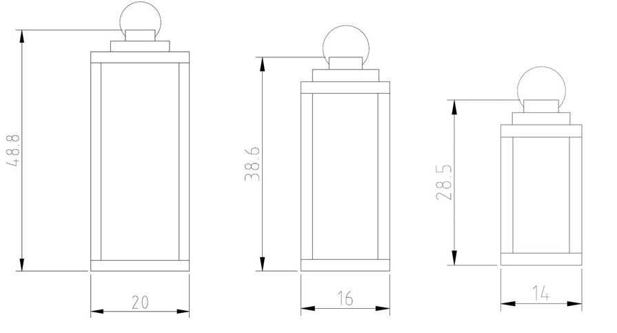 3 Lampiony ozdobne drewniane 49cm, 39cm i 29cm