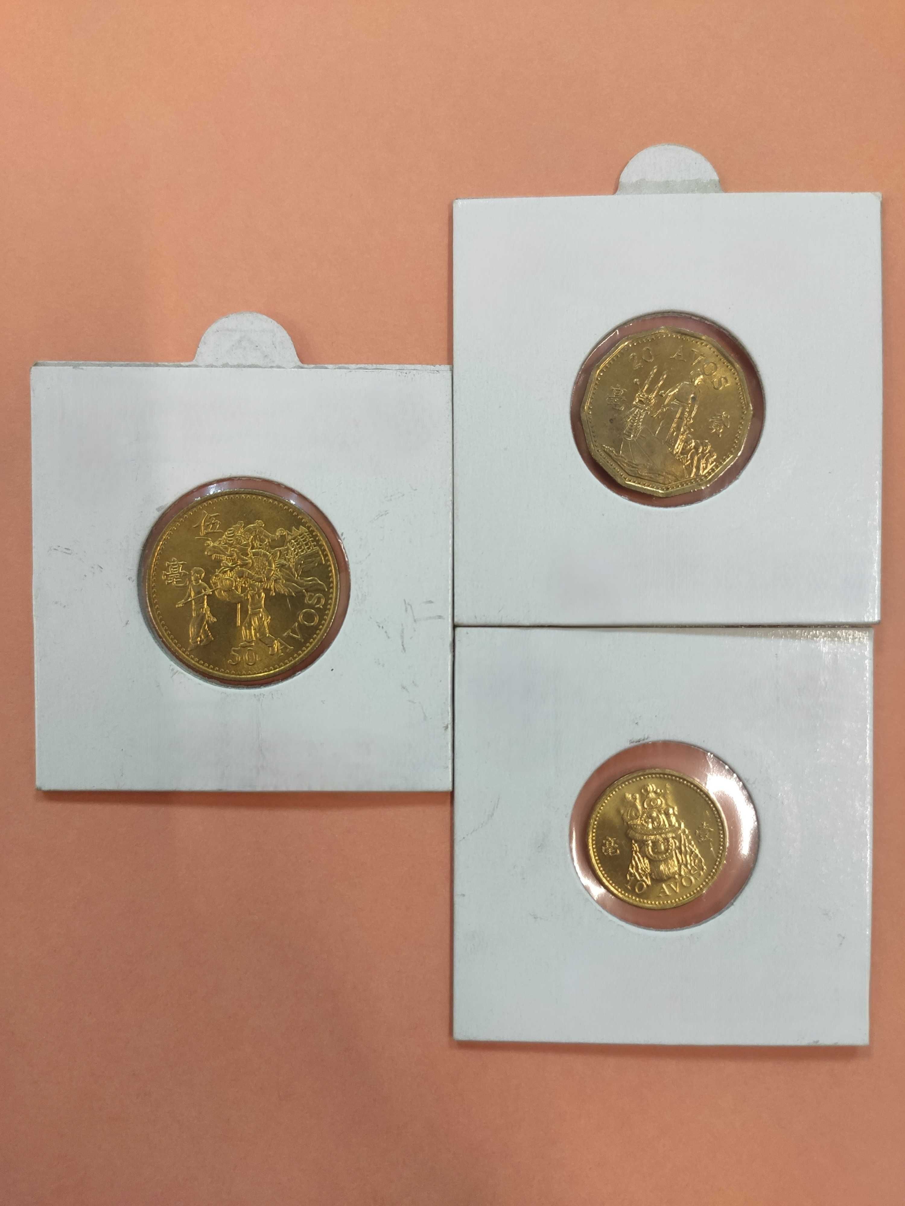 3 moedas de Macau NOVAS (10, 20e 50 Avos 1993)