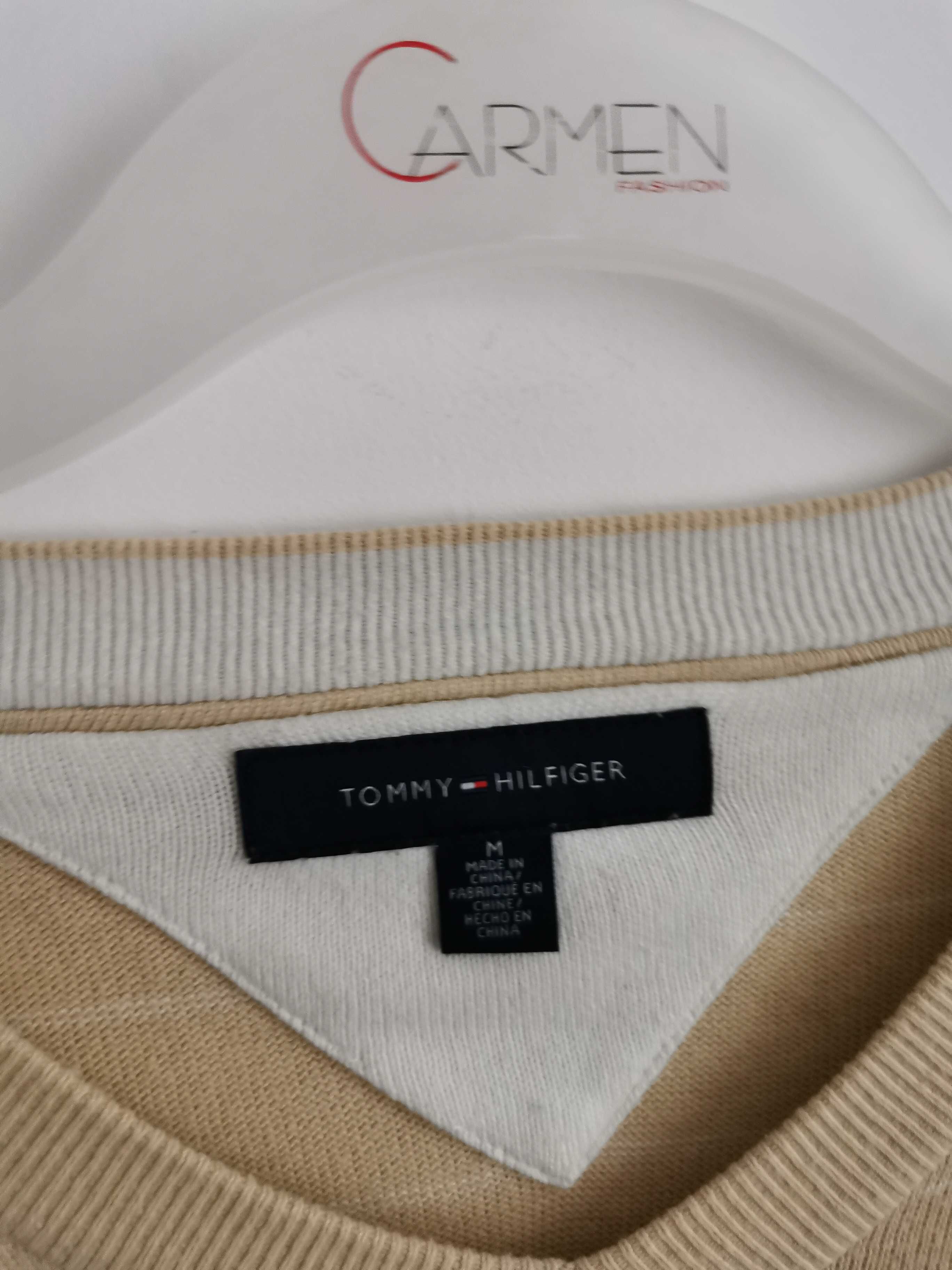 Tommy Hilfiger sweter w serek bawełniany męski ORYGINALNY M/L