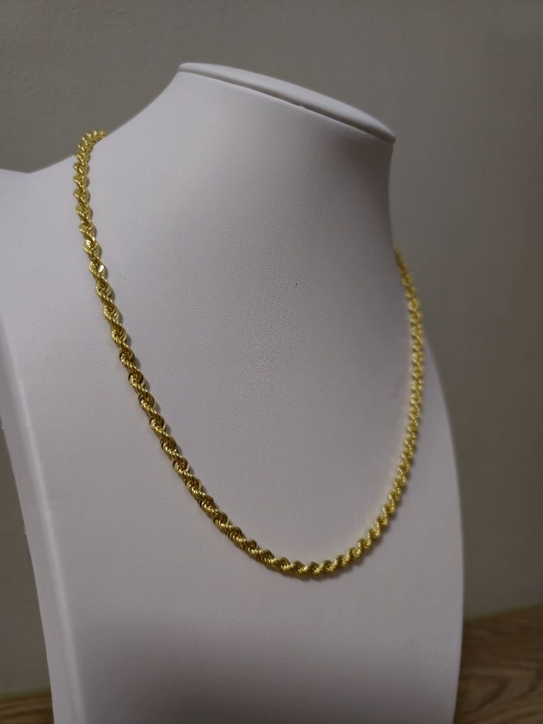 Złoty łańcuszek kordel 3,7mm próba 585 45cm