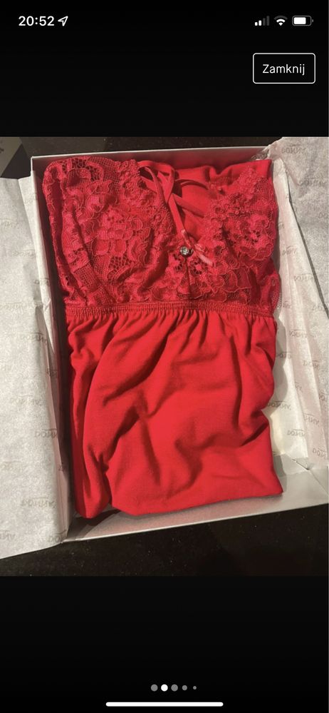 Koszulka nocna donna lulu czerwona s 36