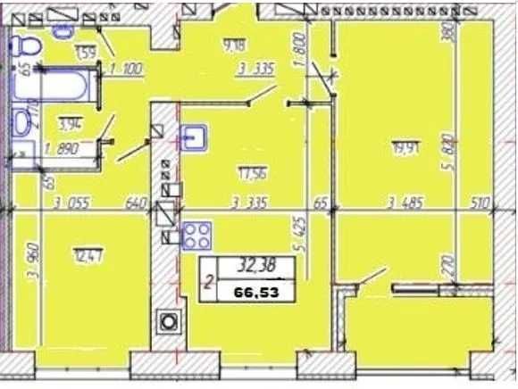 Продаж двокімнатної квартири, в зданій новобудові