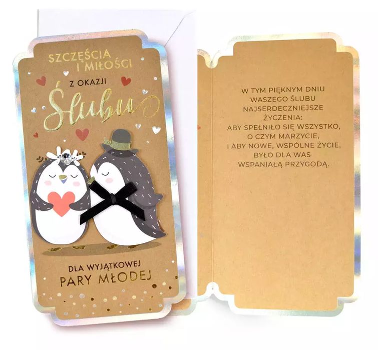 Karnet PM-305 Ślub. Kukartka