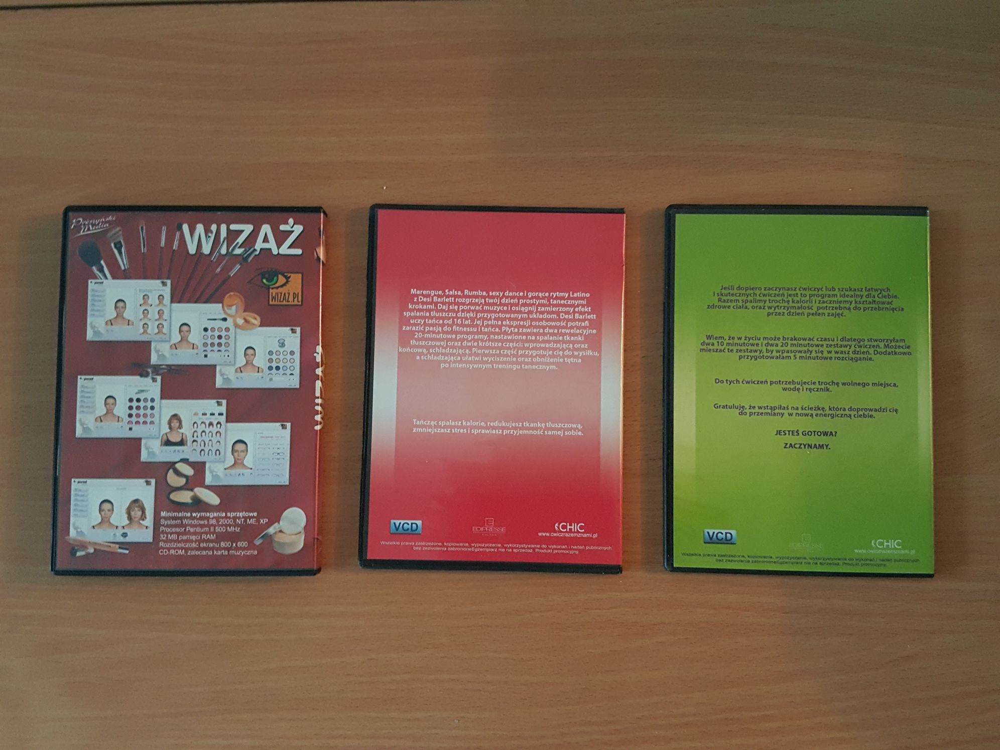 WIZAŻ płyta CD-ROM fryzury, makijaż, okulary + gratis 2 płyty fitness