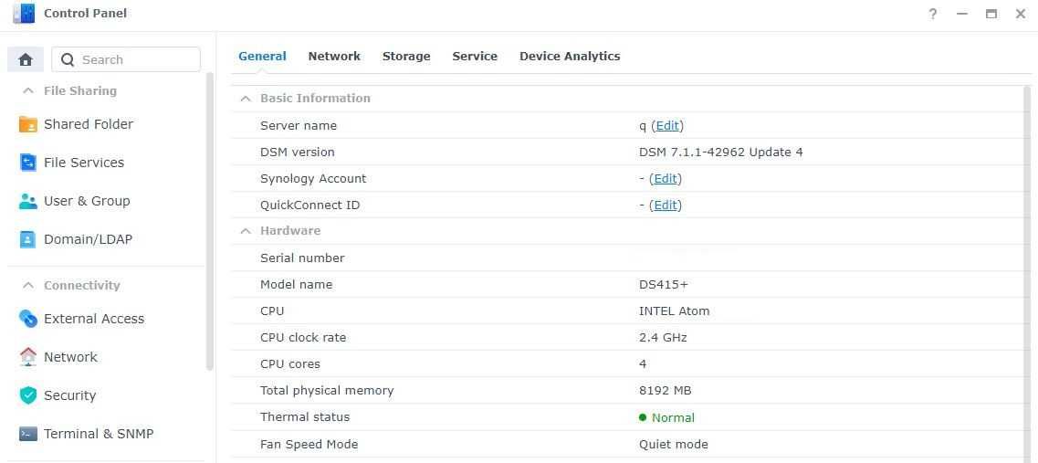 Synology DS415+ 8GB RAM (Quad Core Intel CPU, Docker)