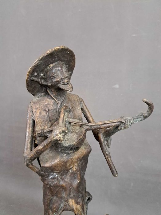 Brąz, stara afrykańska rzeźba z brązu, wys. 37 cm