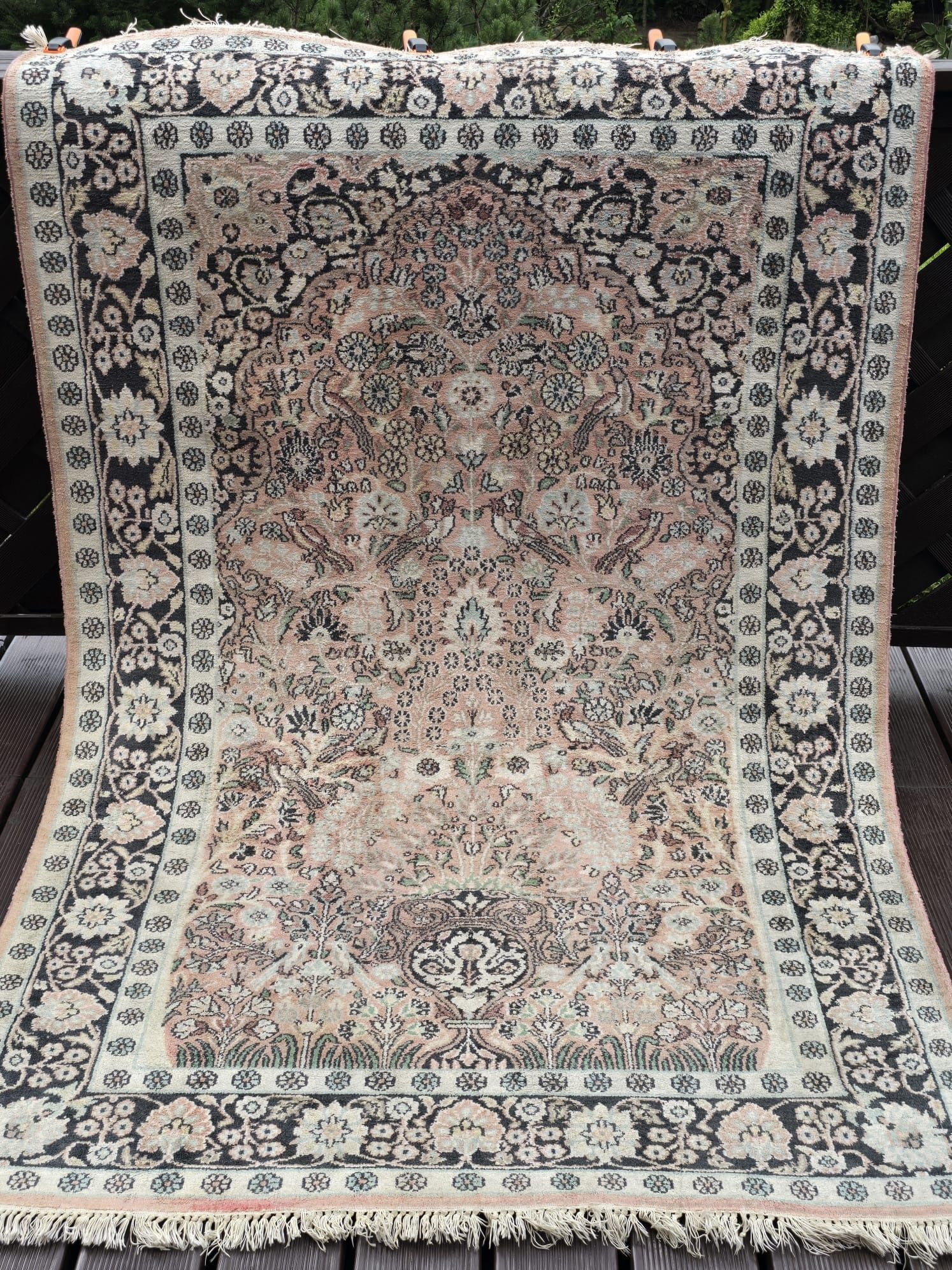 Jedwabny perski Qom - Ghoum - Rękodzieło dywan z jedwabiu - 130 x 196