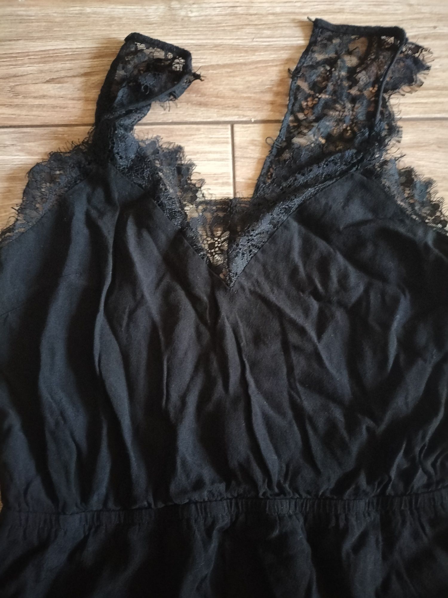 Tunika/ krótka sukienka | s/m | mała czarna | koronka