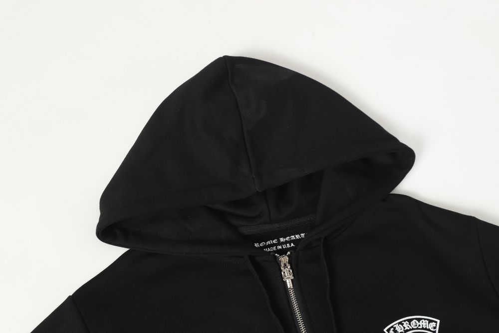 Chrome Hearts зип худи мужское черная на замке с капюшоном оригинал