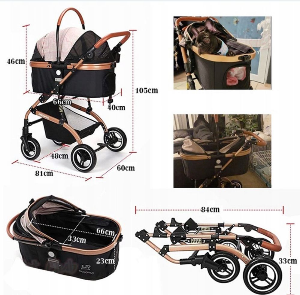 SKISIOPGO 3w1 Wózek dla psa lub kota transporter odpinany