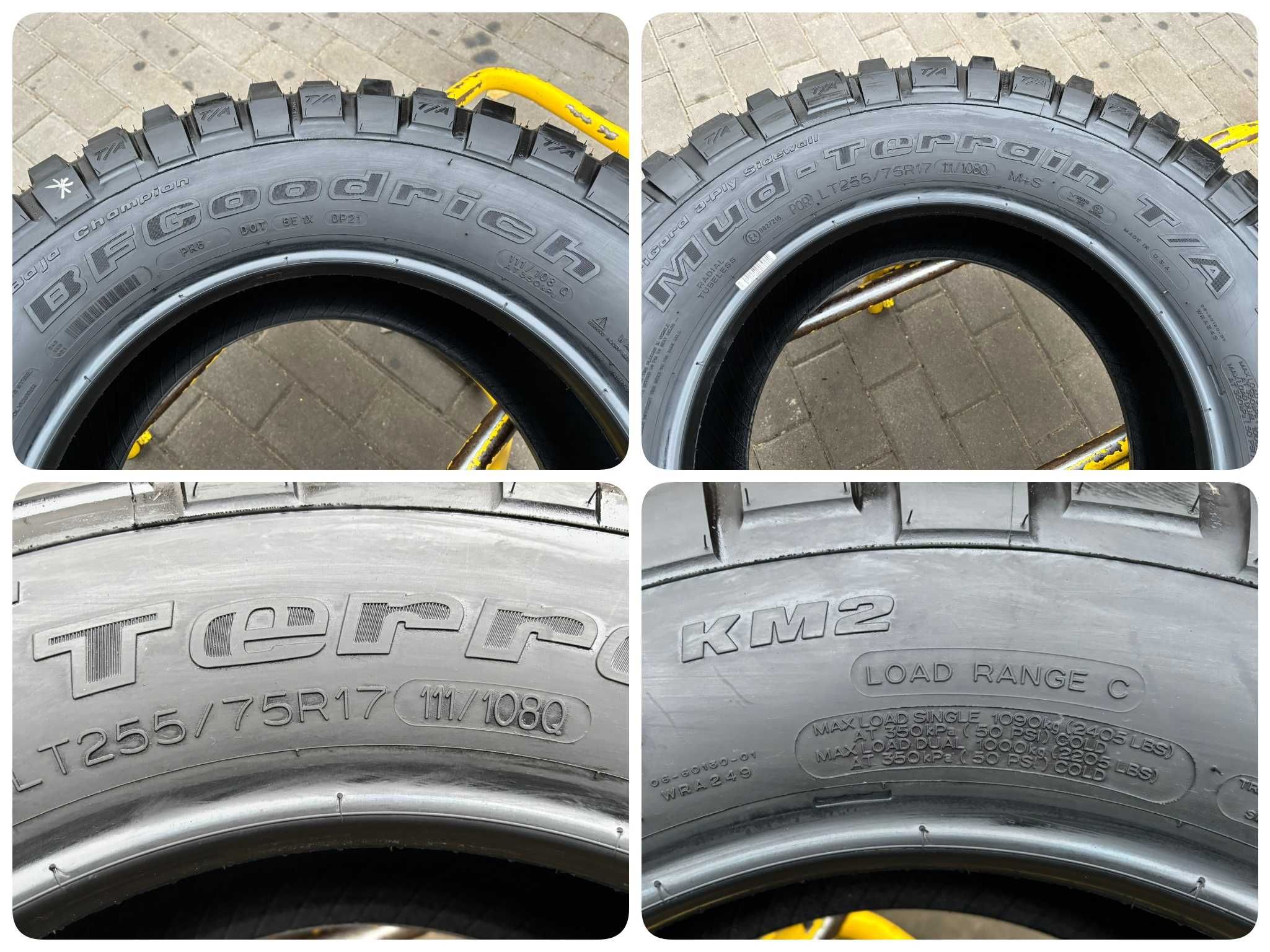 4 Opony Całoroczne 255/75R17 111/108Q BFGOODRICH MUD-TERRAIN T/A 2021R