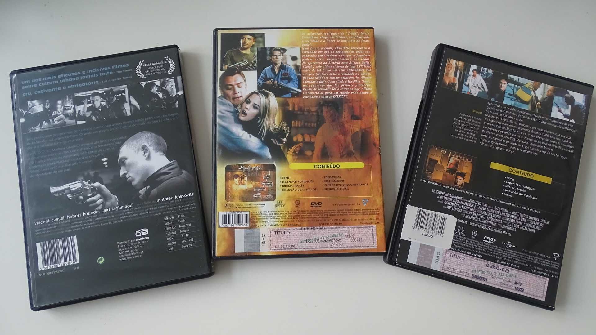 DVD Ódio . Existenz . O Jogo - RAROS