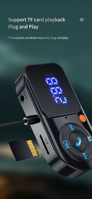 Bluetooth 5.0 FM-передатчик Автомобильный mp3-плеер Handsfree