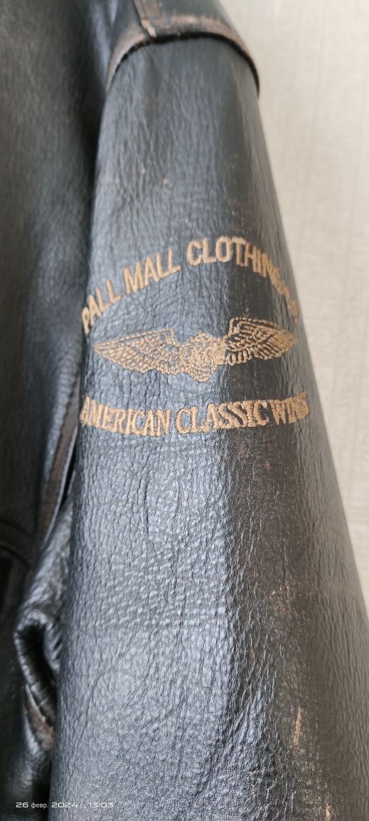Куртка кожаная Авиатор  бомбер,мото, от известного бренда Pall Mall,