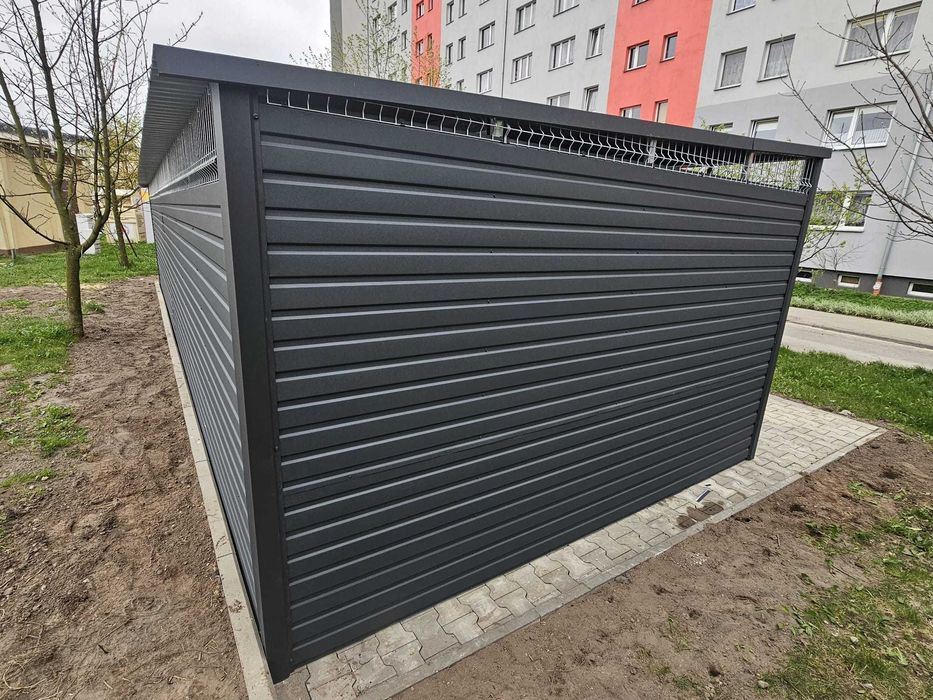 Wiata śmietnikowa 10x3,5m, producent, Szybka Realizacja, transport