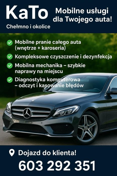Mobilne Usługi Mechanika/Pranie aut/Detailing/Pranie kanap dywanów itp