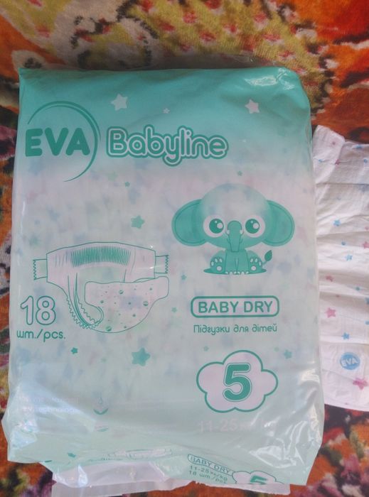 Памперсы EVA, размер 5 но подходит на 3